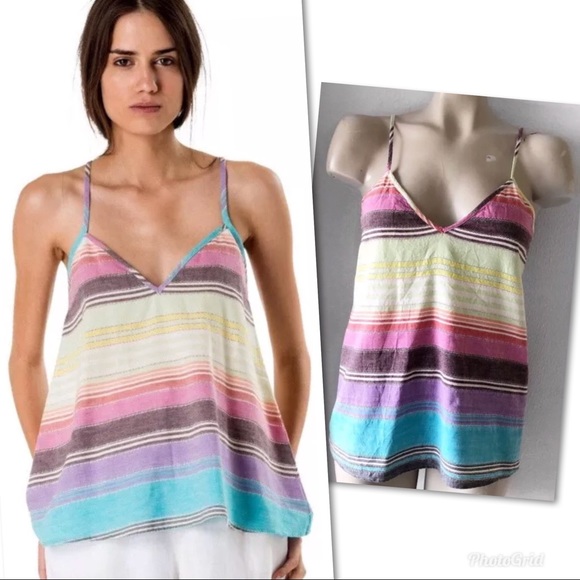 Mara Hoffman Tops - MARA HOFFMAN GAUZE STRIPE TANK TOP 
SZ M